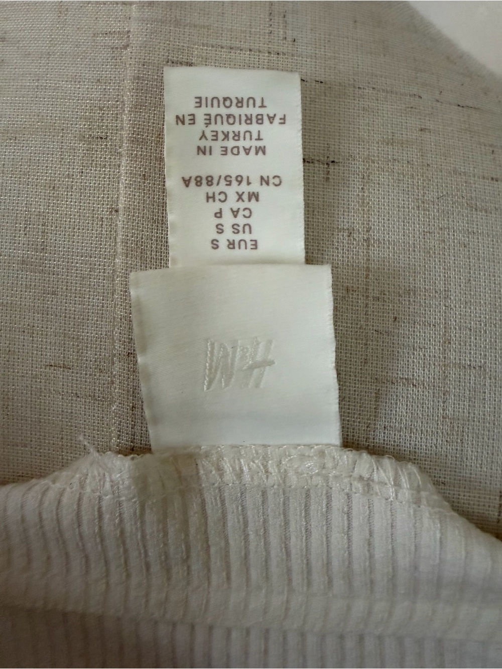 H&M Cream Ribbed Square-Neck Crop Top - Picture 4 of 5